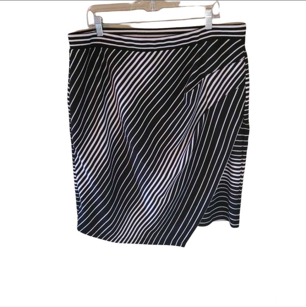 Cato black & white striped skirt.